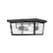 Z-Lite Beacon 3 Light Outdoor Flush Ceiling Mount Fixture, Black & Clear Beveled 568F-BK - alternate 4